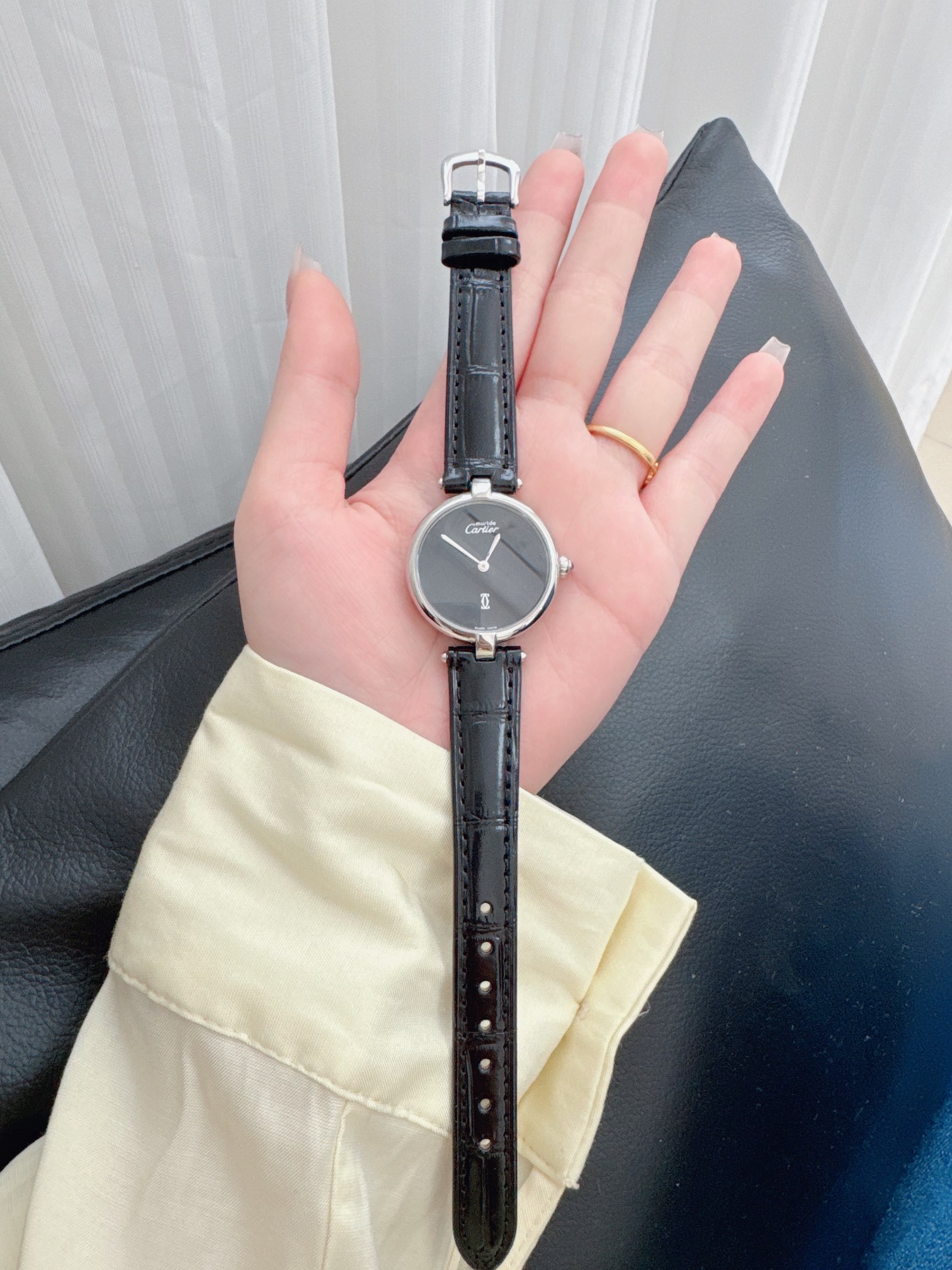 Cartier中古バロンブルー時計丸いダイヤルC29A230[3]
