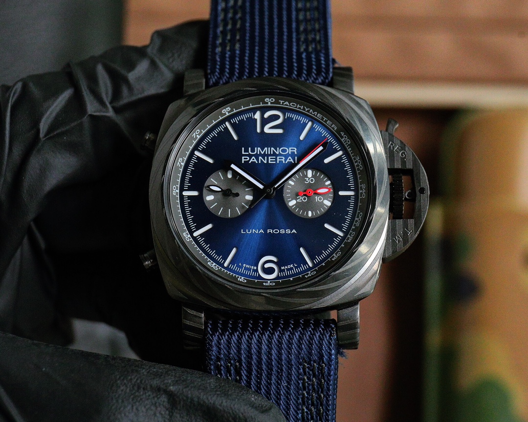 パネライコピー時計 クロノグラフ ブルー47 mm 最高級靭性465611