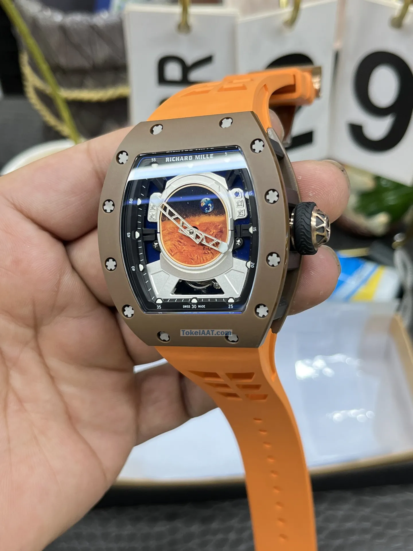 オレンジ リシャールミルコピー時計 RM52-05 マーズミッション【贈り物に最適】[3]