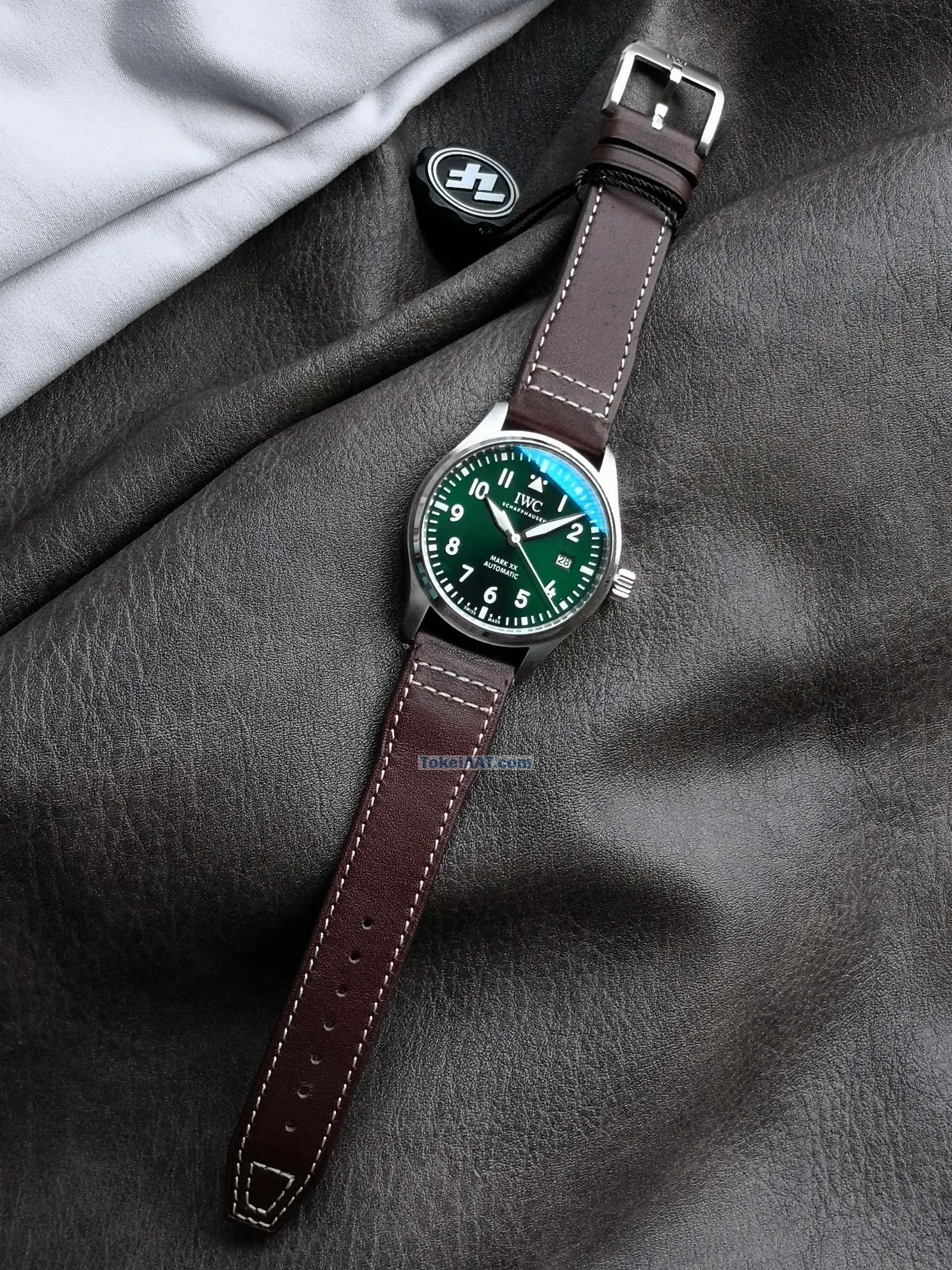 2024最高級 IWC パイロットN品 IW328205グリーン ステンレススチール[4]