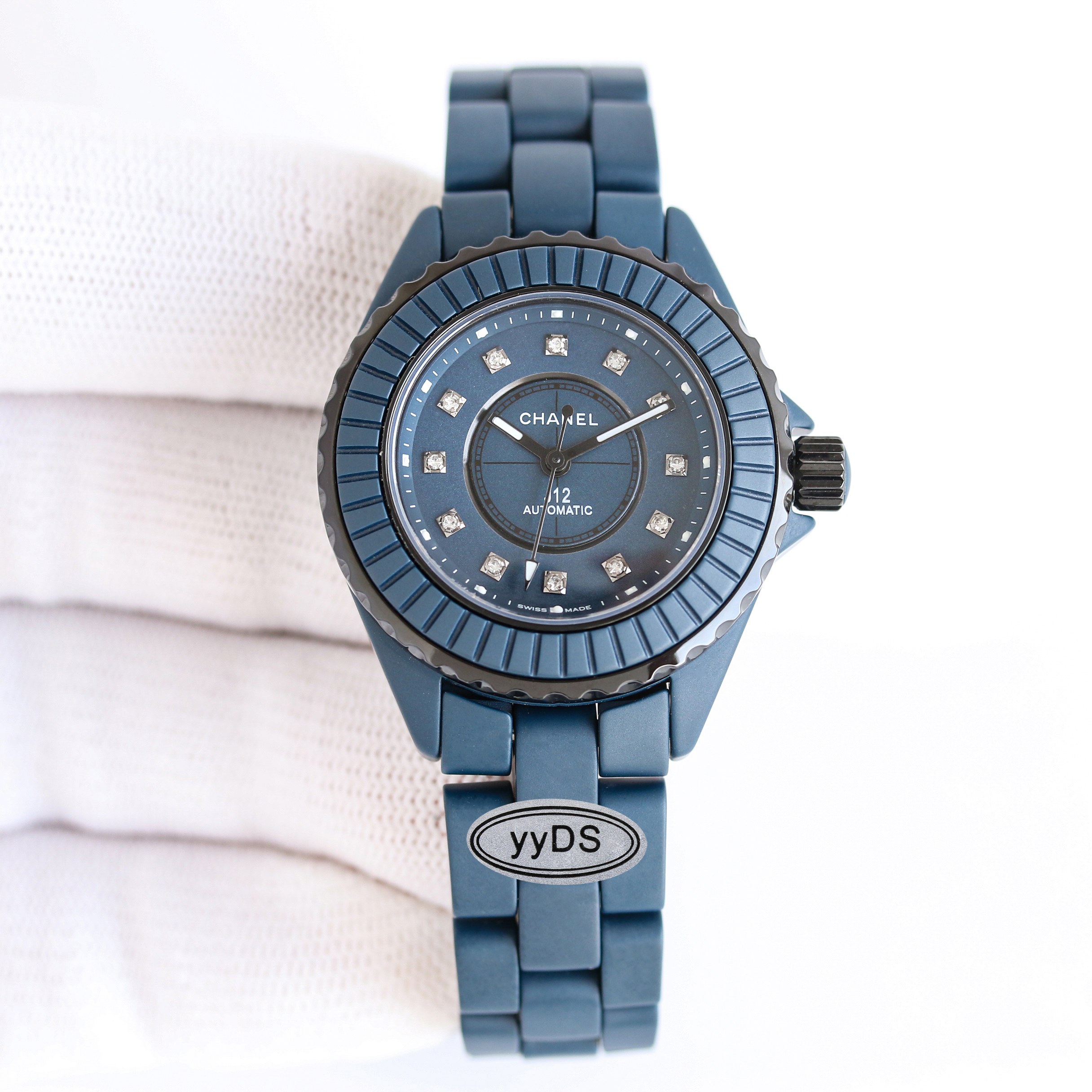 シャネルJ12 ブルー 33mm 腕時計レディース 自動巻き H780203[2]