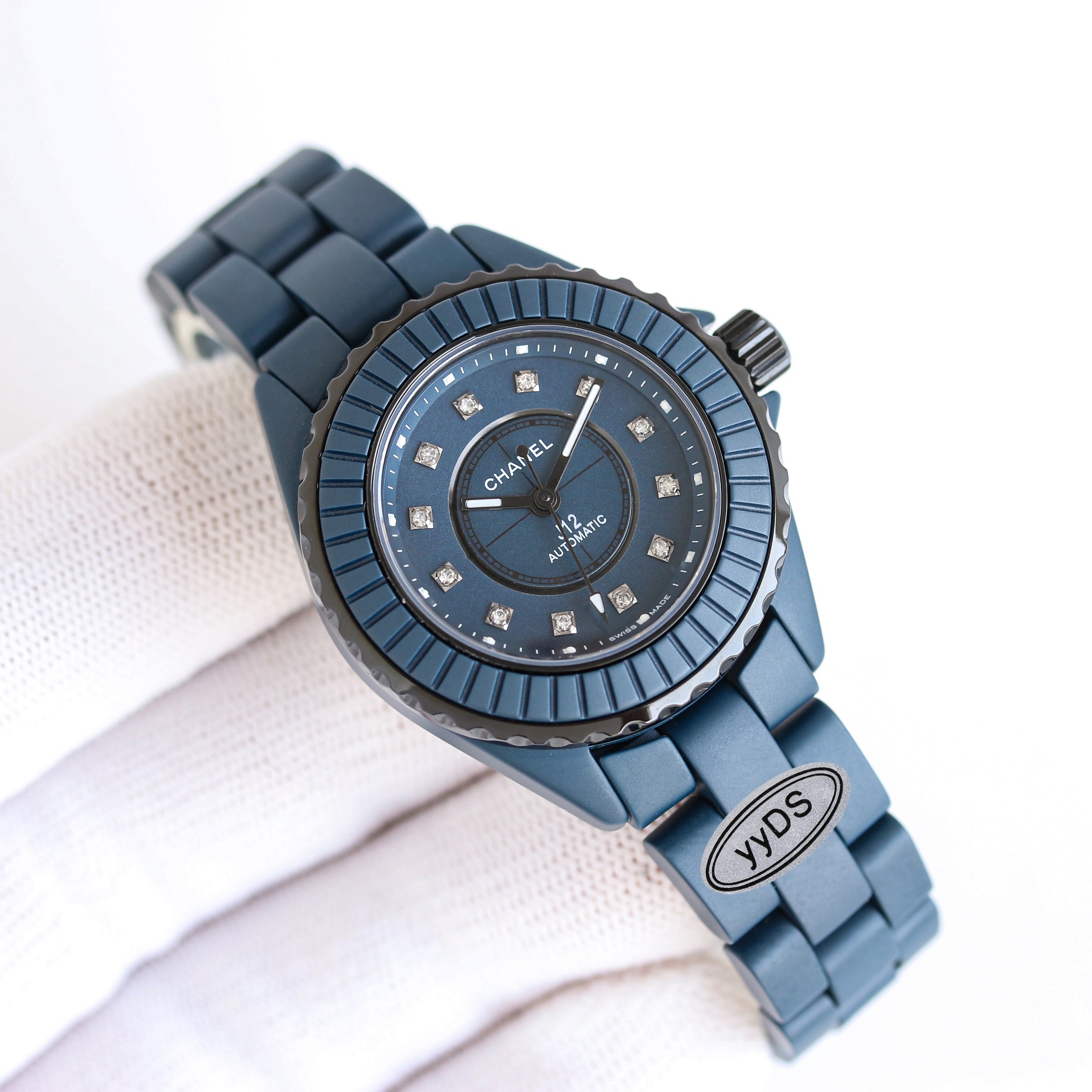 シャネルJ12 ブルー 33mm 腕時計レディース 自動巻き H780203[6]