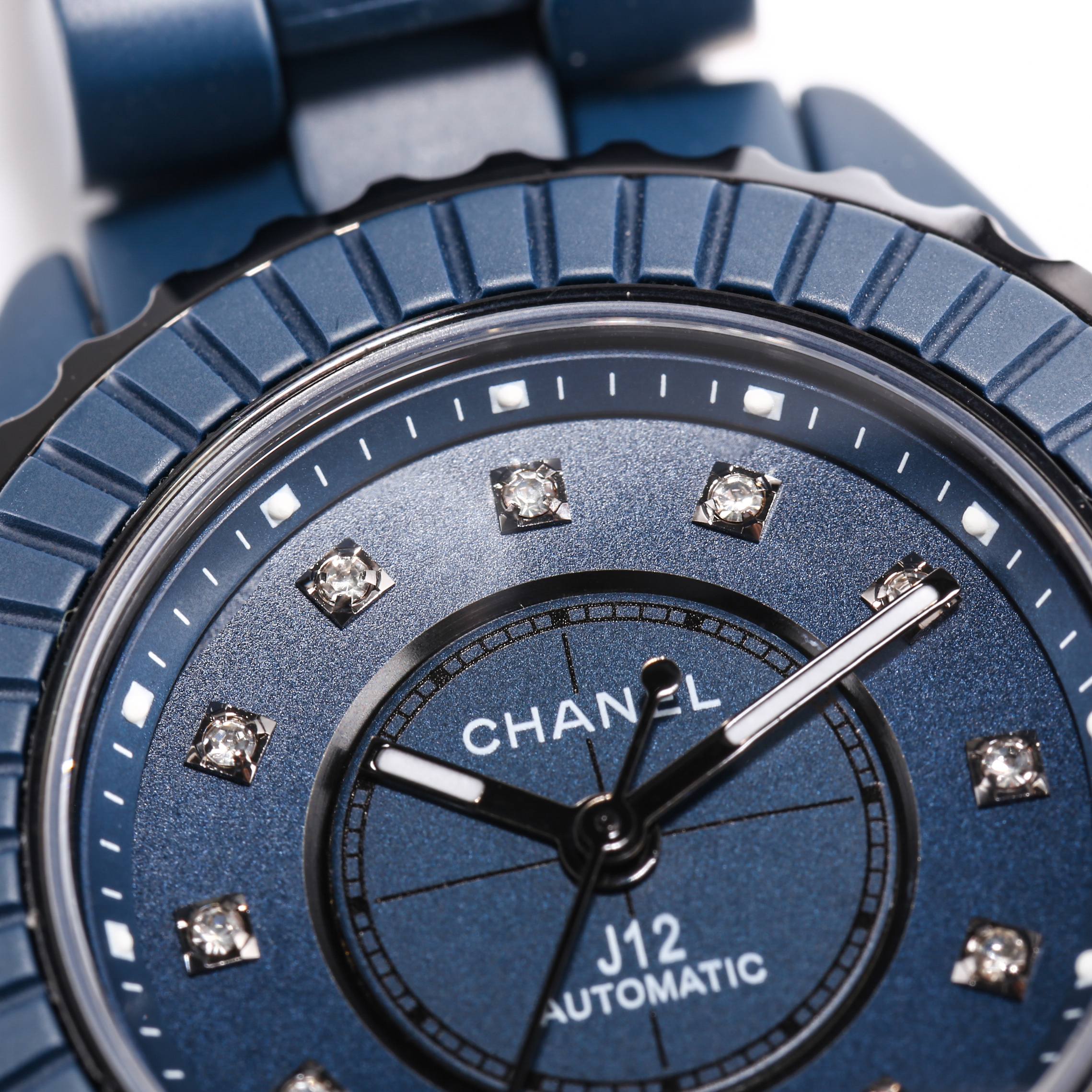 シャネルJ12 ブルー 33mm 腕時計レディース 自動巻き H780203[8]