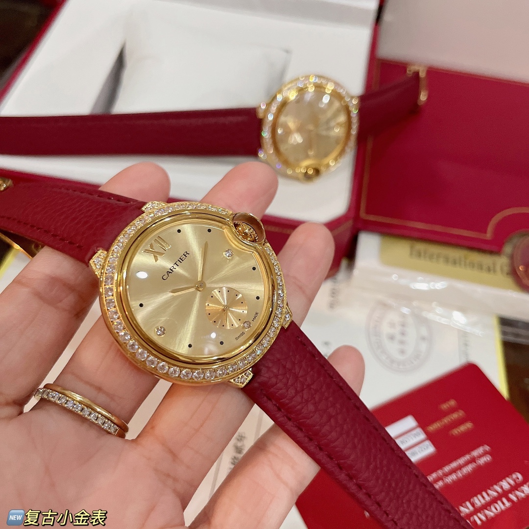 素敵な カルティエバロンブルー レディース ダイヤモンド36mm C67922[3]