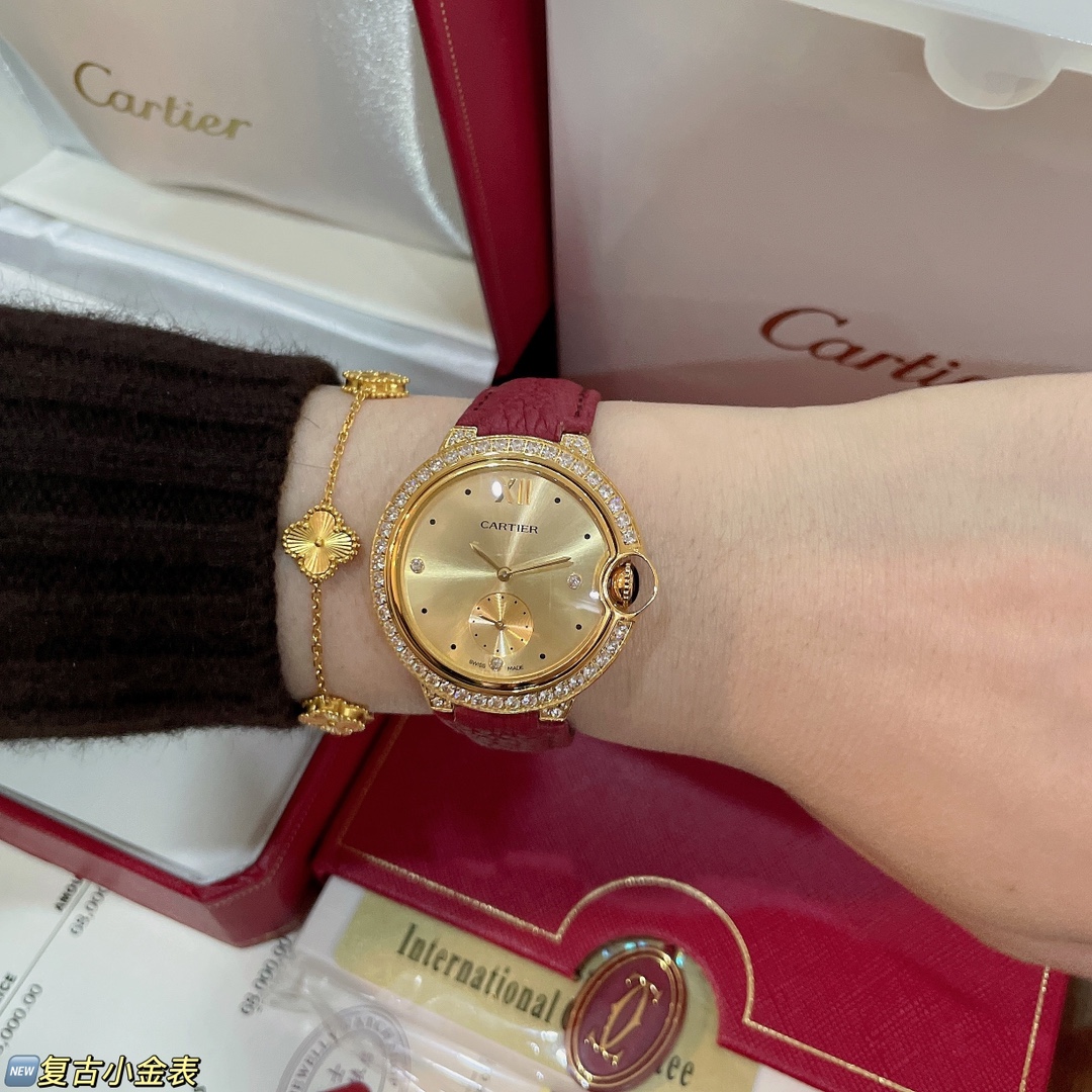 素敵な カルティエバロンブルー レディース ダイヤモンド36mm C67922[4]