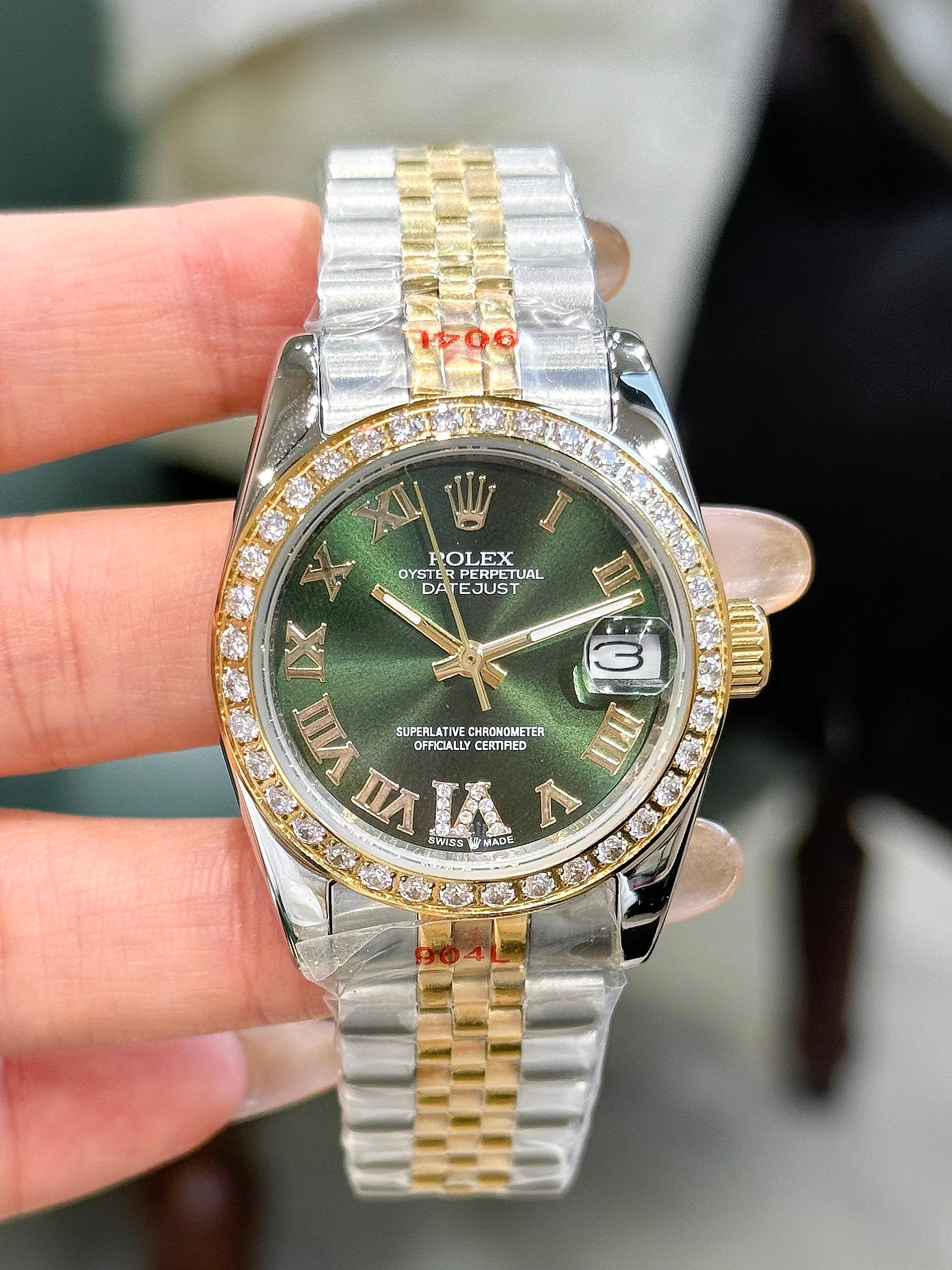 グリーンダイヤル コピー時計ロレックス デイトジャスト レディースM692301-3