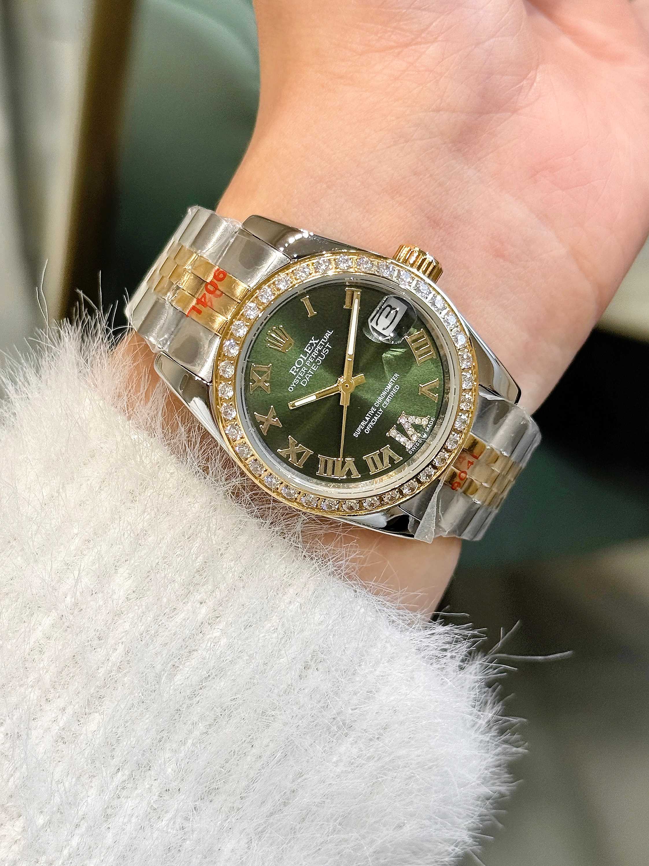グリーンダイヤル コピー時計ロレックス デイトジャスト レディースM692301-3[6]