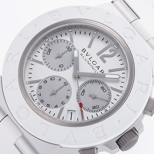 人気ブルガリ工場 アルミニウム ホワイト クロノグラフ 104235 シルバー/グレー[1]
