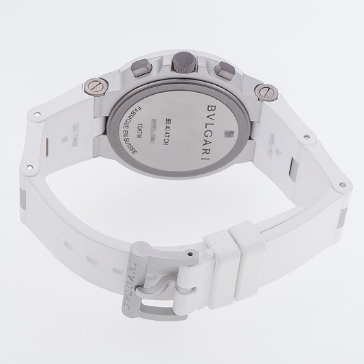 人気ブルガリ工場 アルミニウム ホワイト クロノグラフ 104235 シルバー/グレー[2]