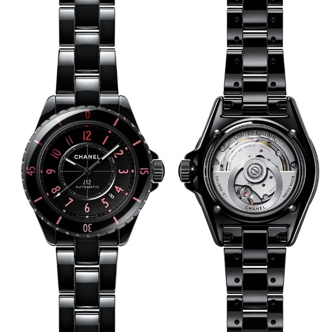 シャネルコピー J12 BLUSH 自動巻きブラック ラッカー38MM H10312[1]