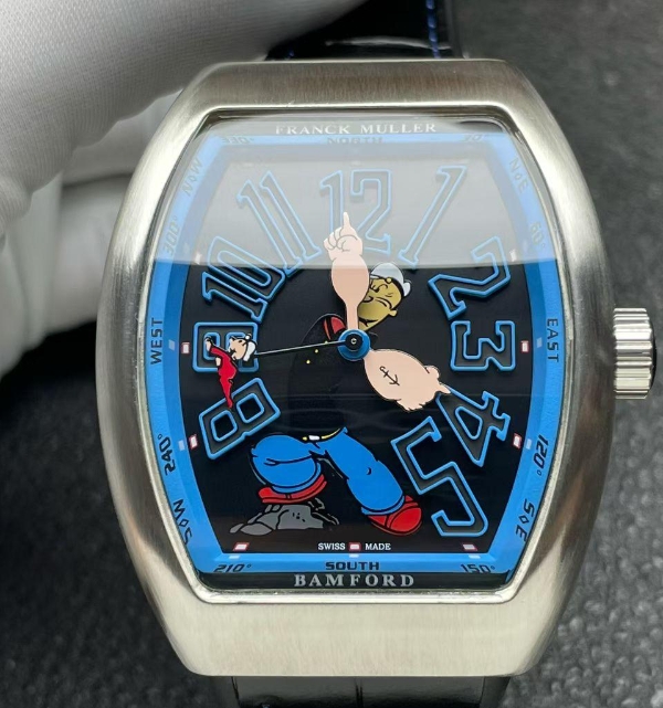 ABF工場 フランクミュラー ポパイ ヴァンガード V45高級腕時計 シルバー ブラック FM800ムーブメント[1]