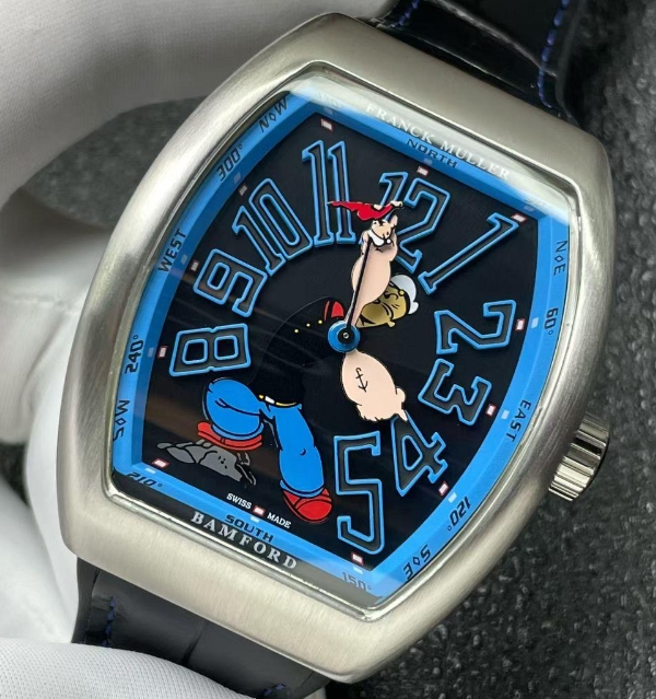 ABF工場 フランクミュラー ポパイ ヴァンガード V45高級腕時計 シルバー ブラック FM800ムーブメント[2]