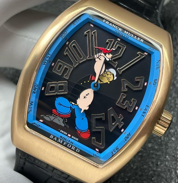 ABF工場 フランクミュラーレプリカ 新作 ポパイ ヴァンガード V45 ブラック ローズゴールド 44mm[1]