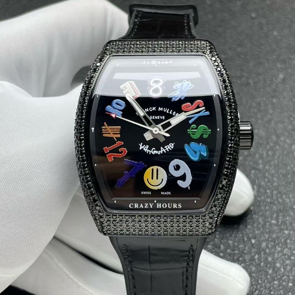 ABF工場 Franck Muller ポパイ ヴァンガード V45 ブラック ダイヤ入れ 自動巻きFM800