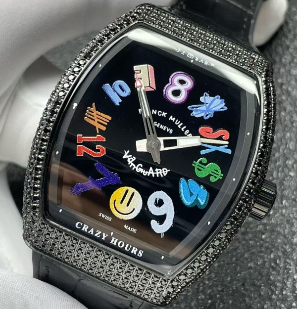 ABF工場 Franck Muller ポパイ ヴァンガード V45 ブラック ダイヤ入れ 自動巻きFM800[2]
