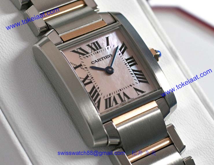 ブランド CARTIERカルティエ 時計コピー タンクフランセーズ ピンクゴールド コンビ W51027Q4