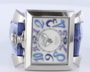 高級 ガガミラノ ナポレオーネ40mm ブルー/シェル ボーイズ 6030.3 時計