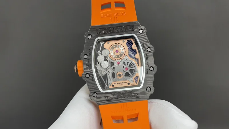 新品リシャールミルスーパーコピー時計 RM21-02「トゥールビヨン」グリーンクォーツTPTカーボンファイバー[5]