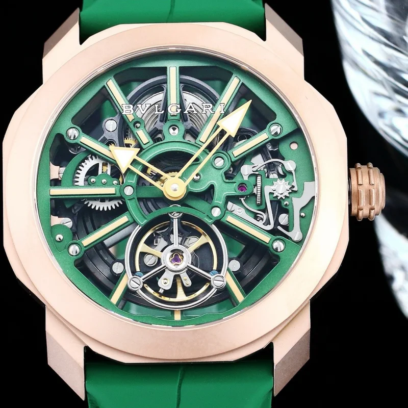 ブルガリコピー オクト グリーン 全自動機械高級ブランド スケルトン6802BV02[3]
