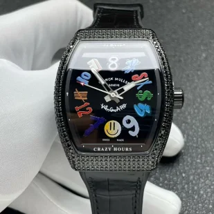 ABF工場 Franck Muller ポパイ ヴァンガード V45 ブラック ダイヤ入れ 自動巻きFM800