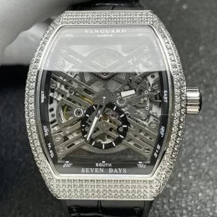 ダイヤモンド フランクミュラーヴァンガード 2824ムーブメントスケルトン文字盤 V45S6SQTDMVTDOGBC
