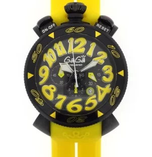 ガガミラノ クロノ48mm ラバー イエロー/ メンズ 6054.4 コピー 腕時計