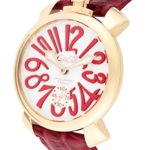 ガガミラノ マニュアーレ48mm 手巻き スモールセコンド レッド/PGPアイボリー メンズ 5011.10S コピー 腕時計