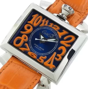 人気 ガガミラノ ナポレオーネ48mm オートマチック オレンジ/ブルー メンズ 6000.4 腕時計