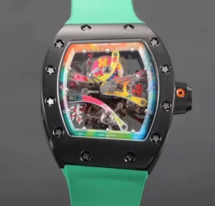 ブランド リシャール ミルスーパーコピー時計 グリーンラバー RM 68-01 トゥールビヨン