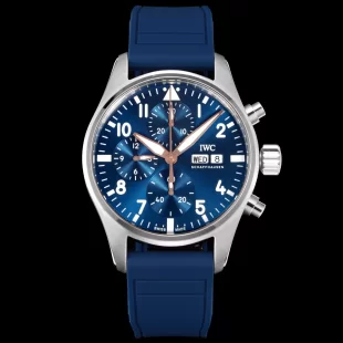 IWC パイロット7750 自動巻き クロノグラフ ブルー文字盤 ラバーベルトIW388120