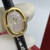 Cartier Baignoire クォーツスーパーコピー時計ドームサファイアリューズ アリゲーターレザーベルト WJBA0038 (3)