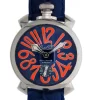 ガガミラノ マニュアーレ48mm 手巻き スモールセコンド ブルー メンズ 5010.08S コピー 腕時計 (1)