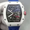 リシャールミルスーパーコピー RM67-02 ホワイトカーボンケース イタリアカラー針 スケルトンクォーツ式時計 (2)