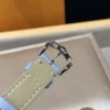 カルティエ タンク レディースコピー時計 水色レザーベルト マザーオブパール文字盤WSTA0042 (7)