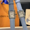カルティエ タンク レディースコピー時計 水色レザーベルト マザーオブパール文字盤WSTA0042 (10)