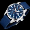 IWC パイロット7750 自動巻き クロノグラフ ブルー文字盤 ラバーベルトIW388120 (2)