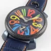 ガガミラノ マニュアーレ48mm 手巻き スモールセコンド ブルー メンズ 5016.4 コピー 腕時計 (1)
