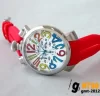 ガガミラノ マニュアーレ クロノ48mm ラバー レッド/ メンズ 5050.1 コピー 腕時計 (1)