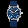 IWC パイロット7750 自動巻き クロノグラフ ブルー文字盤 ラバーベルトIW388120 (1)