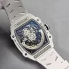 リシャールミルスーパーコピー RM67-02 ホワイトカーボンケース イタリアカラー針 スケルトンクォーツ式時計 (8)