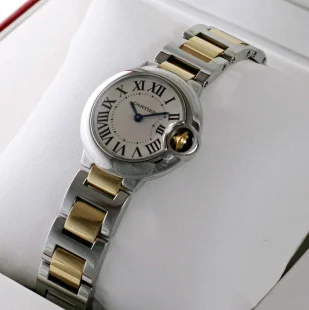 ブランド カルティエ バロン ブルーレディース コンビ W69007Z3 コピー 腕時計