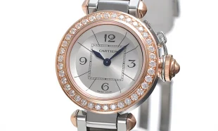 カルティエ ミスパシャスティール ＆ ゴールド ダイヤモンド パヴェWJ124021 スーパーコピー 時計