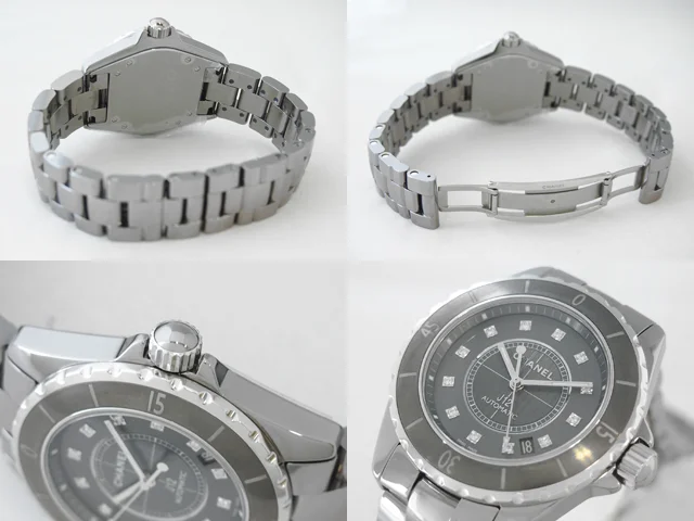 シャネル CHANEL時計 J12　クロマティック 38mm　12Pダイヤ　チタンセラミック グレー H32