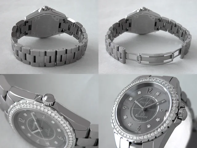 シャネル CHANEL時計 J12　クロマティック 38mm　8Pダイヤ　ベゼルダイヤ　チタンセラミック グレー H2566