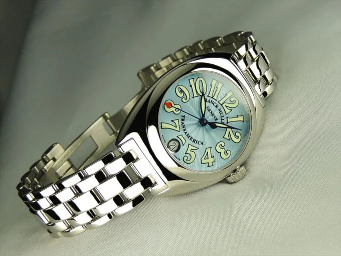 フランク・ミュラー コピー 時計 トランスアメリカ レディース オートクォーツ 2000L OAC Pastel Blue