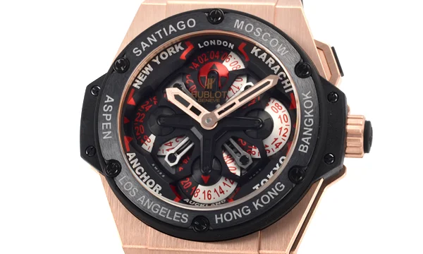 (HUBLOT)ウブロ コピー時計 キングパワー ウニコ GMT キングゴールドセラミック 771.OM.1170.RX (HUBLOT)ウブロ コピー時計 キングパワー ウニコ GMT キングゴールドセラミック 771.OM.1170.RX