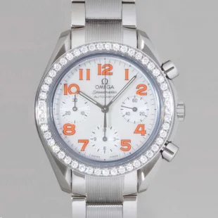 人気 オメガ ブランド スピードダイヤベゼル 3535.78 シェル/オレンジアラビア 時計