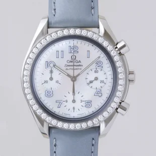 オメガ スピード ダイヤベゼル　グレー革 シェルグレーアラビア 3815.72.55 コピー ウォッチ